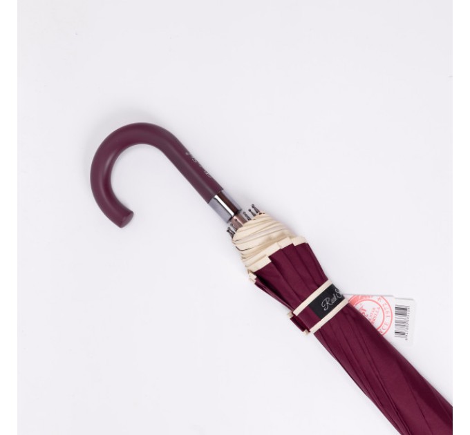 Зонт-трость полуавтомат сложный 120 см, красный