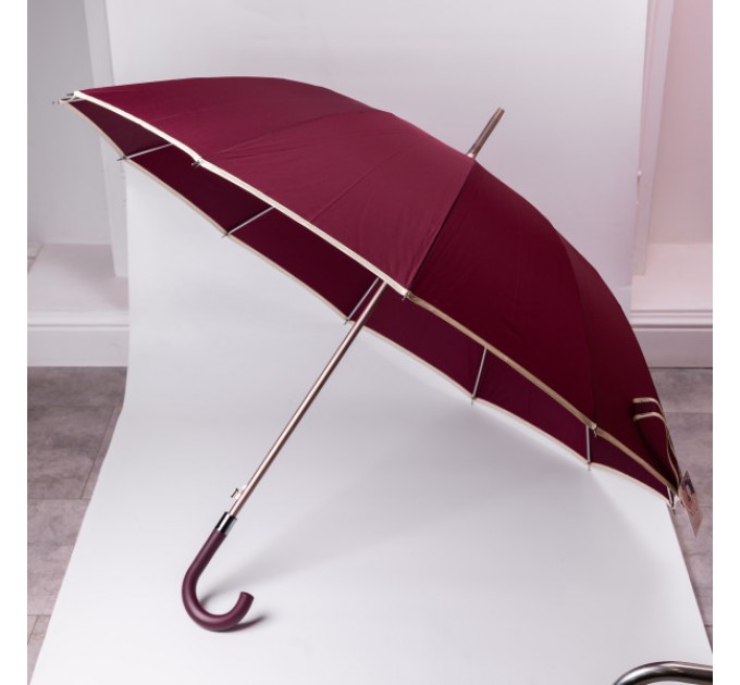 Зонт-трость полуавтомат сложный 120 см, красный