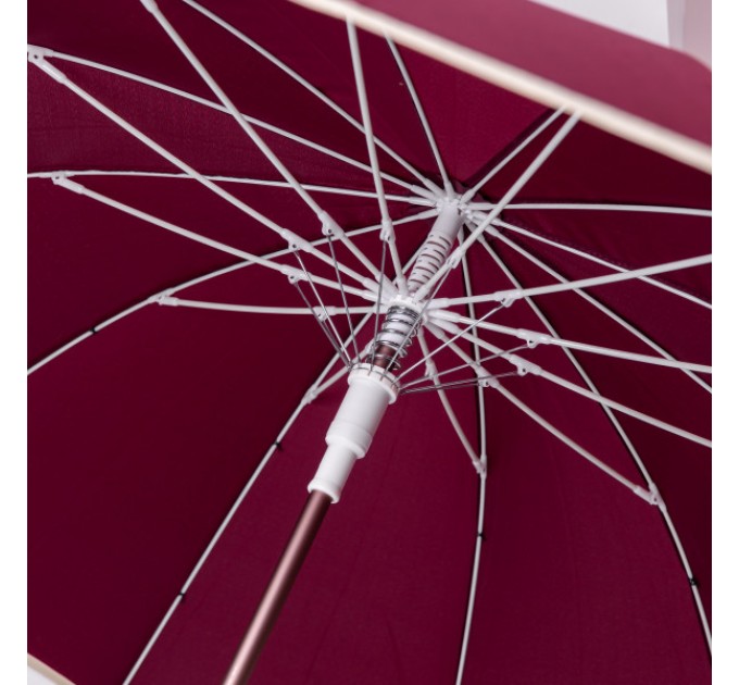 Зонт-трость полуавтомат сложный 120 см, красный