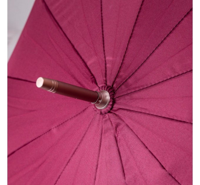 Зонт-трость полуавтомат сложный 120 см, красный