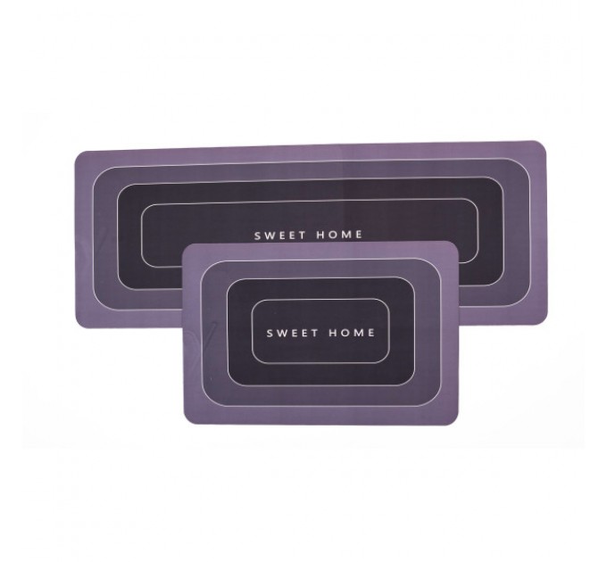 Набор ковриков для кухни 2шт 99*38 см/57*38 см серый