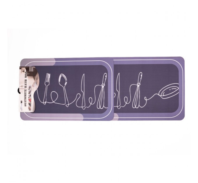 Набір килимків для кухні 2шт 99*38 см/57*38 см, фіолетовий