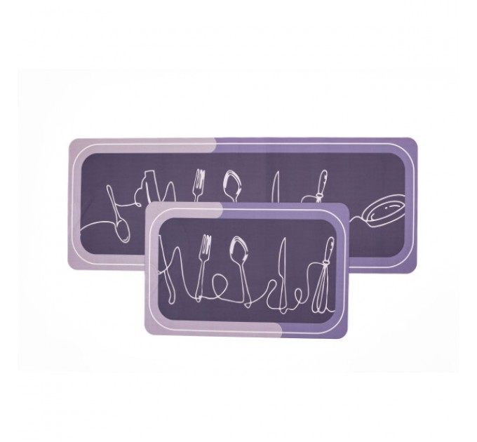 Набір килимків для кухні 2шт 99*38 см/57*38 см, фіолетовий