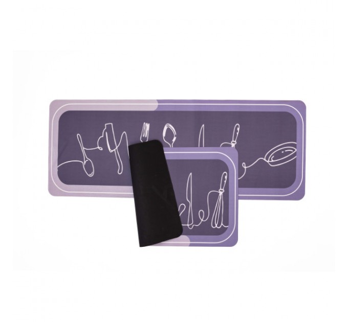 Набір килимків для кухні 2шт 99*38 см/57*38 см, фіолетовий