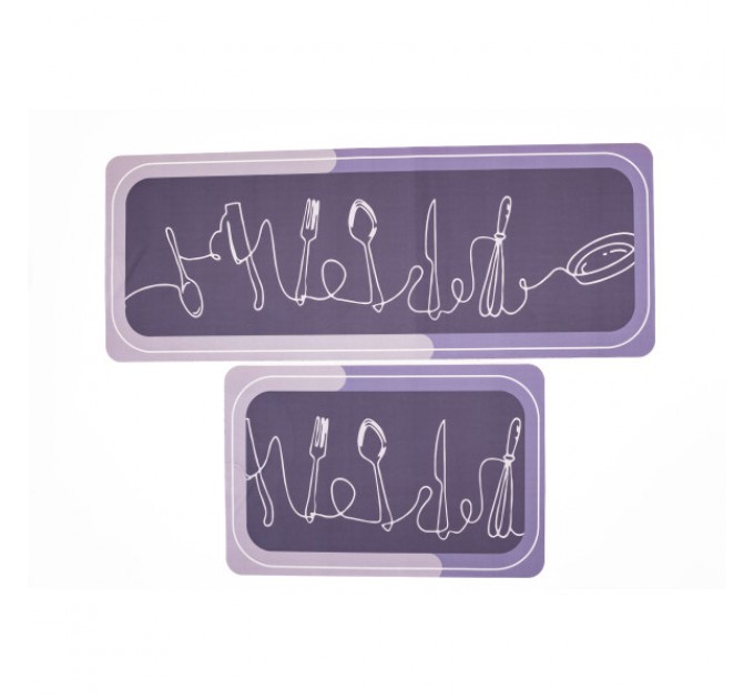 Набір килимків для кухні 2шт 99*38 см/57*38 см, фіолетовий