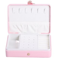 Скринька-органайзер для прикрас на кнопці 16х11х4,7 см, рожевий
