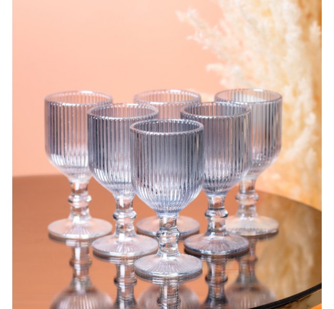 Набір чарок для міцних напоїв ребристих 6 штук по 50 мл