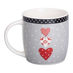 Чашка керамічна I love you 400 мл, сірий з червоним
