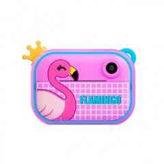 Дитячий фотоапарат з печаткою Фламінго для фото і відео Full HD, рожевий