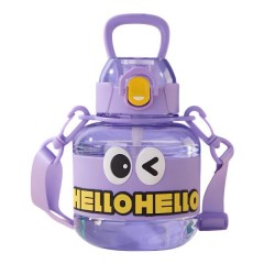 Дитяча пляшка для води HELLO-HELLO 680 мл з ремінцем, фіолетовий