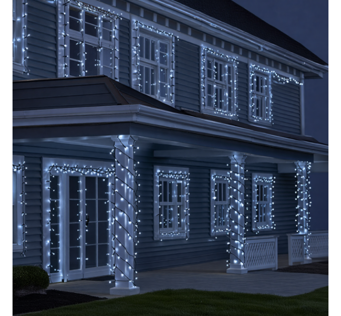 Гірлянда Нитка вулична 500 LED 50 м чорна, білий