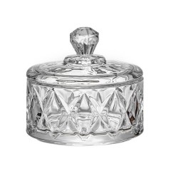 Цукерниця з кришкою скляна  під кришталь, прозорий
