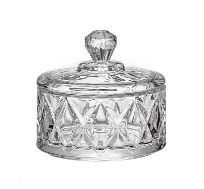 Цукерниця з кришкою скляна під кришталь, прозорий Цукерниця з кришкою скляна під кришталь, прозорий
