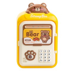Копилка-сейф детская Bear с кодовым замком и отпечатком пальца, желтый