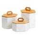 Набор банок для сыпучих продуктов 3 штуки с бамбуковой крышкой