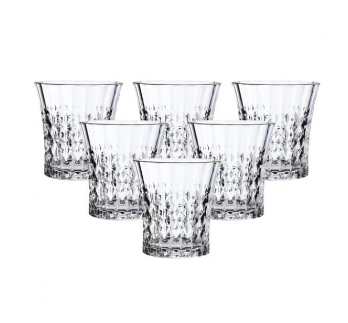 Набір склянок Living Home фігурних під кришталь 6 штук по 255 мл, прозорий