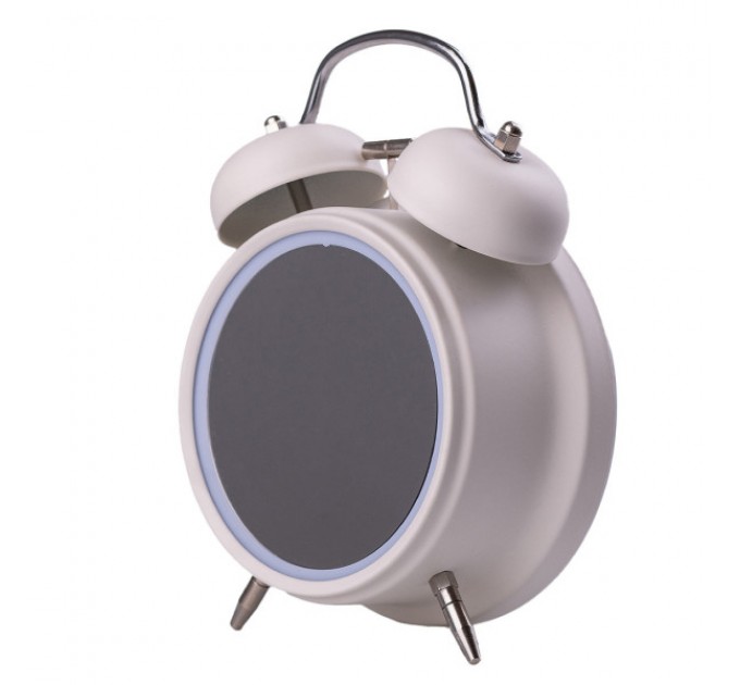 Настільний годинник з будильником електронний з LED-екраном, білий