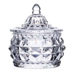 Цукорниця скляна Glass Jay з кришкою в східному стилі, ice flowers