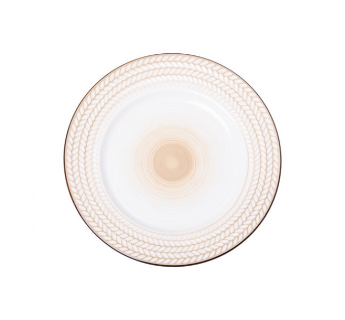 Тарелка керамическая десертная 20,5 см в стиле ретро, белый.