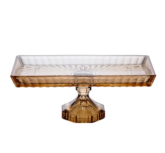 Ваза для фруктів скляна 27,5*13,5*10,5 см прямокутна, flute