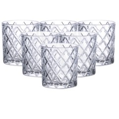 Набір склянок для віскі 6 штук по 320 мл із товстого скла, прозорий