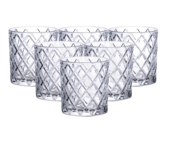 Набір склянок для віскі 6 штук по 320 мл із товстого скла, прозорий Набір склянок для віскі 6 штук по 320 мл із товстого скла, прозорий