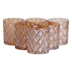 Набір склянок для віскі 6 штук по 320 мл із товстого скла, золото