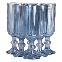 Набір келихів для шампанського 6 штук по 160 мл, блакитний Набір келихів для шампанського 6 штук по 160 мл, блакитний