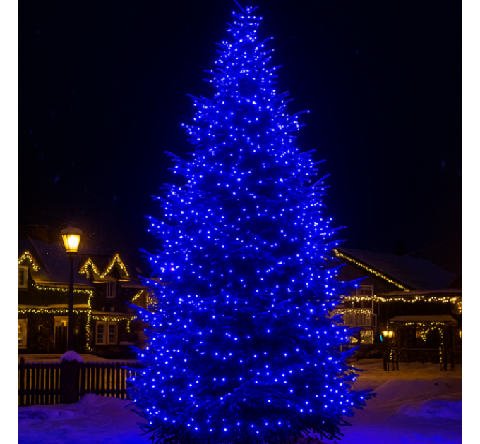 Гірлянда Нитка вулична 500 LED 50 м чорна, синій