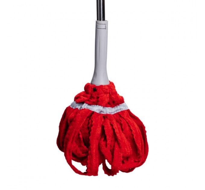 Швабра-моп веревочная для мытья полов 134 см, красный