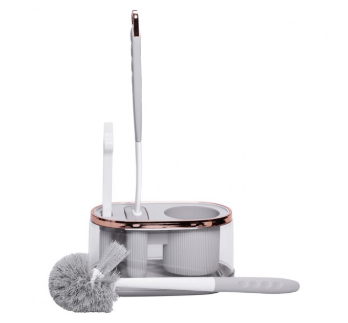 Набор аксессуаров для туалета с подставкой, серый