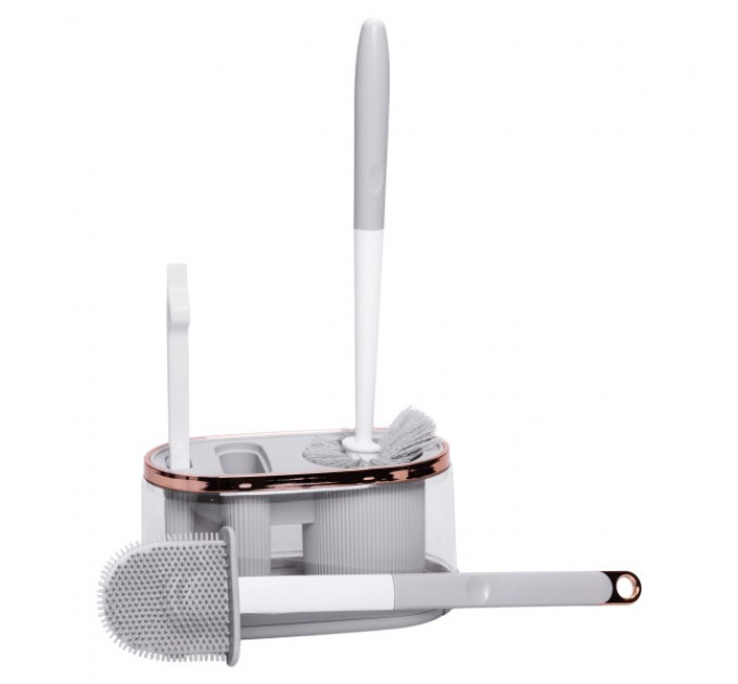 Набор аксессуаров для туалета с подставкой, серый