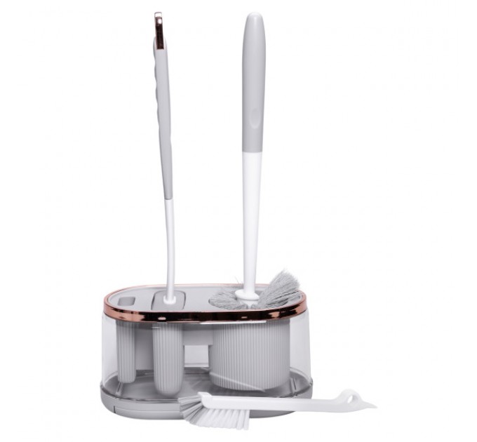 Набор аксессуаров для туалета с подставкой, серый