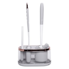 Набір аксесуарів для туалету з підставкою, сірий