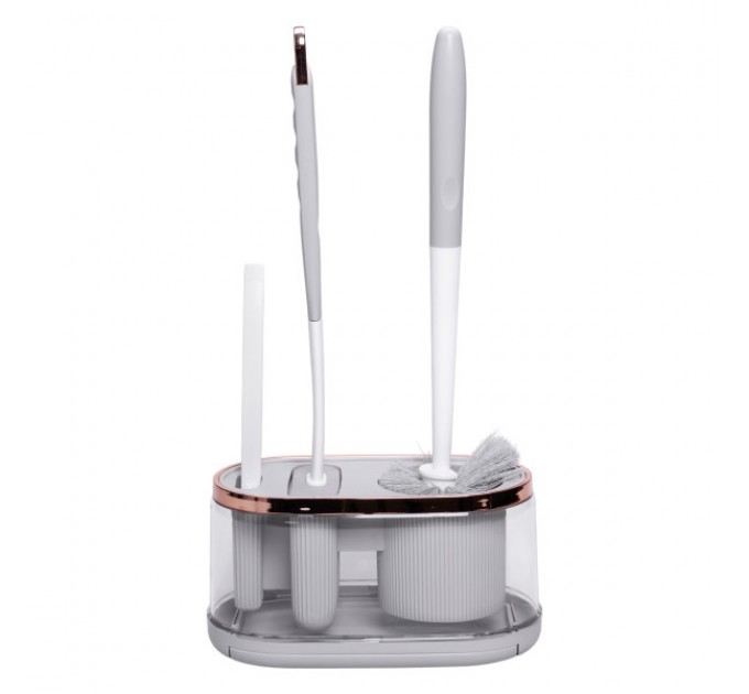 Набор аксессуаров для туалета с подставкой, серый