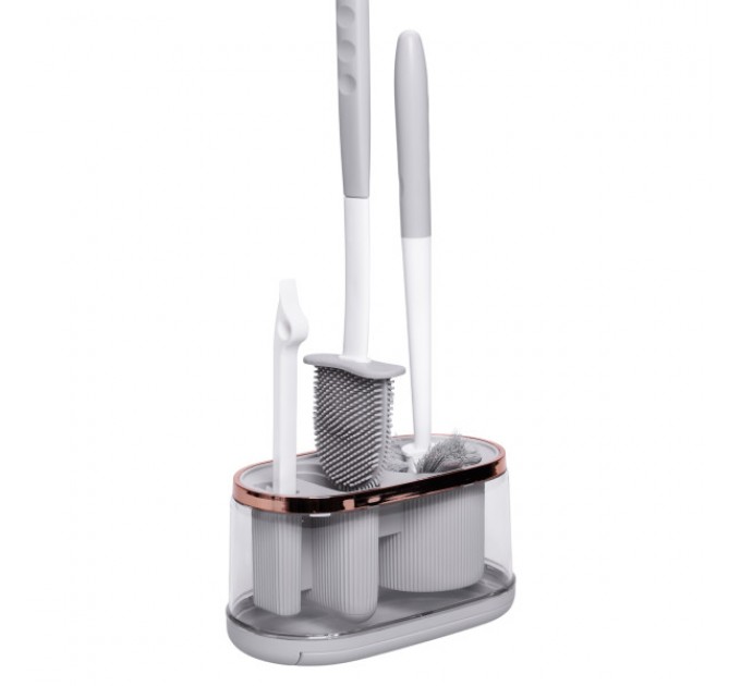 Набор аксессуаров для туалета с подставкой, серый