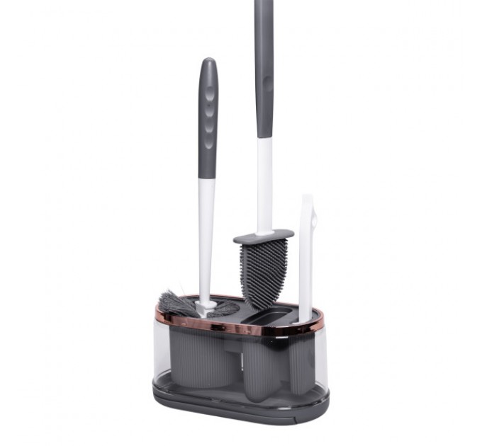 Набір аксесуарів для туалету з підставкою, темно-сірий