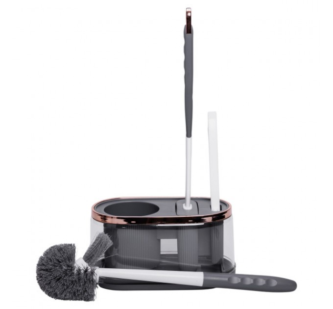 Набір аксесуарів для туалету з підставкою, темно-сірий