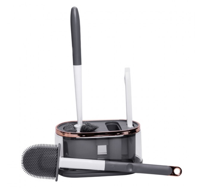 Набір аксесуарів для туалету з підставкою, темно-сірий