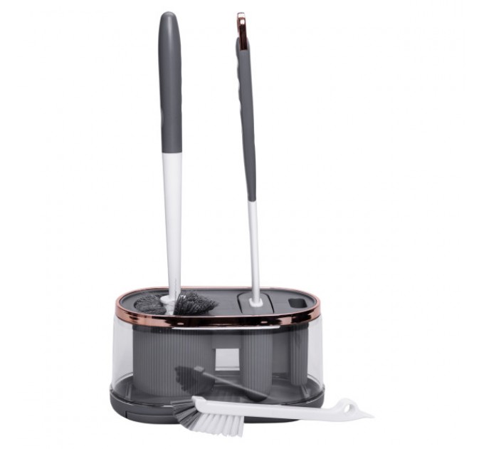 Набір аксесуарів для туалету з підставкою, темно-сірий