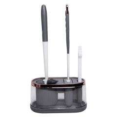 Набір аксесуарів для туалету з підставкою, темно-сірий