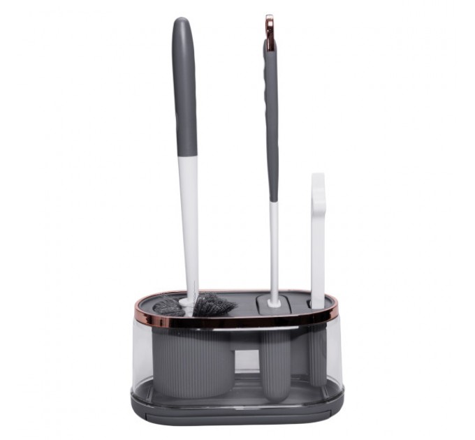 Набір аксесуарів для туалету з підставкою, темно-сірий