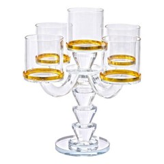 Підсвічник канделябр YIMI скляний на 5 свічок 23 см