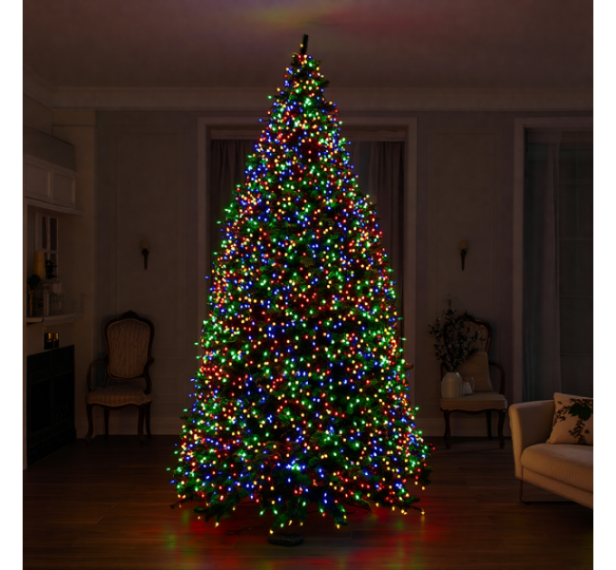 Гірлянда Нитка вулична 1000 LED 100 м чорна, мультиколор