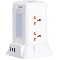 Мережевий фільтр-подовжувач TOWER 6 розеток 3USB + 1PD 2,8 метри Мережевий фільтр-подовжувач TOWER 6 розеток 3USB + 1PD 2,8 метри