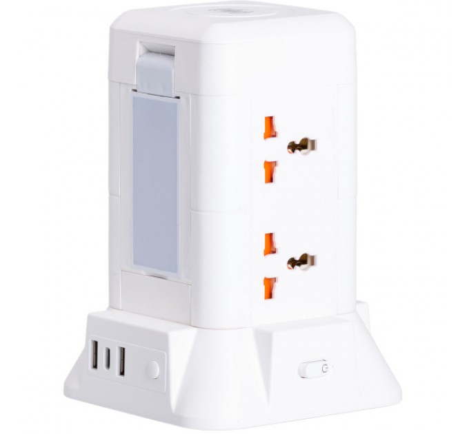 Мережевий фільтр-подовжувач TOWER 6 розеток 3USB + 1PD 2,8 метри