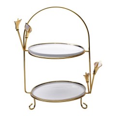 Фруктовниця керамічна Calla lilies двоярусна 36.5 см