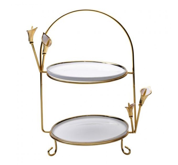 Фруктовниця керамічна Calla lilies двоярусна 36.5 см