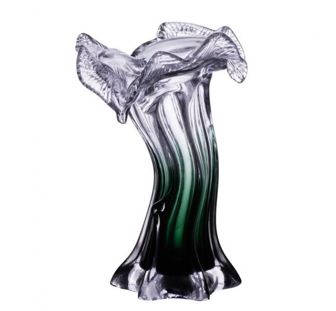 Ваза ручної роботи Murano скляна 20 см, зелена