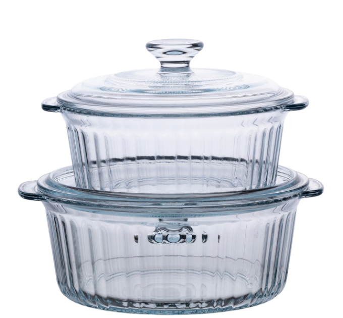 Набір каструль із боросилікатного скла 1,5/2,3 л